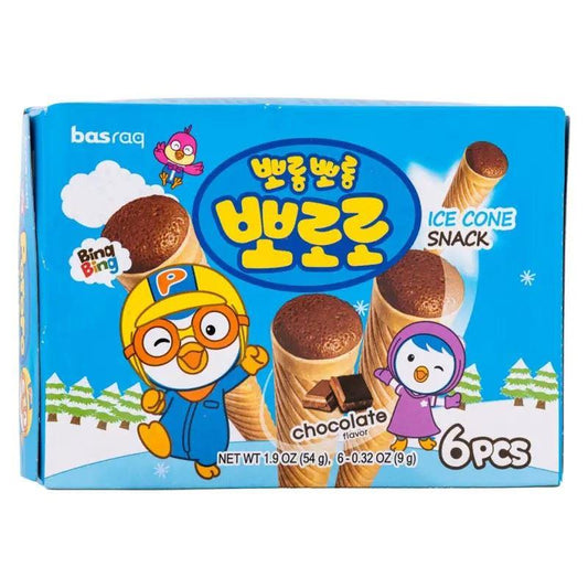 Basraq Pororo Ice Cone Snack (Chocolate Flavour) 뽀로로 아이스콘스낵 (초콜릿) 20 x 54g