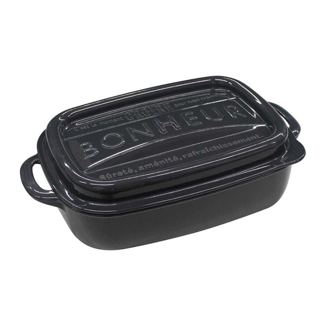 Yamada Bonheur Lunch Box (Dark Grey) ボヌール ランチスクエア3L ダークグレー x 10