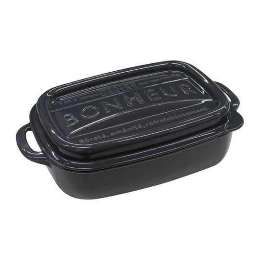 Yamada Bonheur Lunch Box (Dark Grey) ボヌール ランチスクエア3L ダークグレー x 10