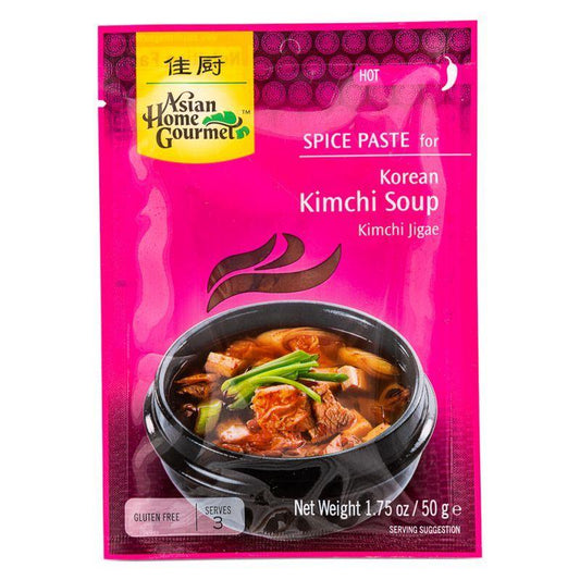 Asian Home Gourmet Spice Paste For Korean Kimchi Soup Kimchi Jigae (Hot) 12 x 50g