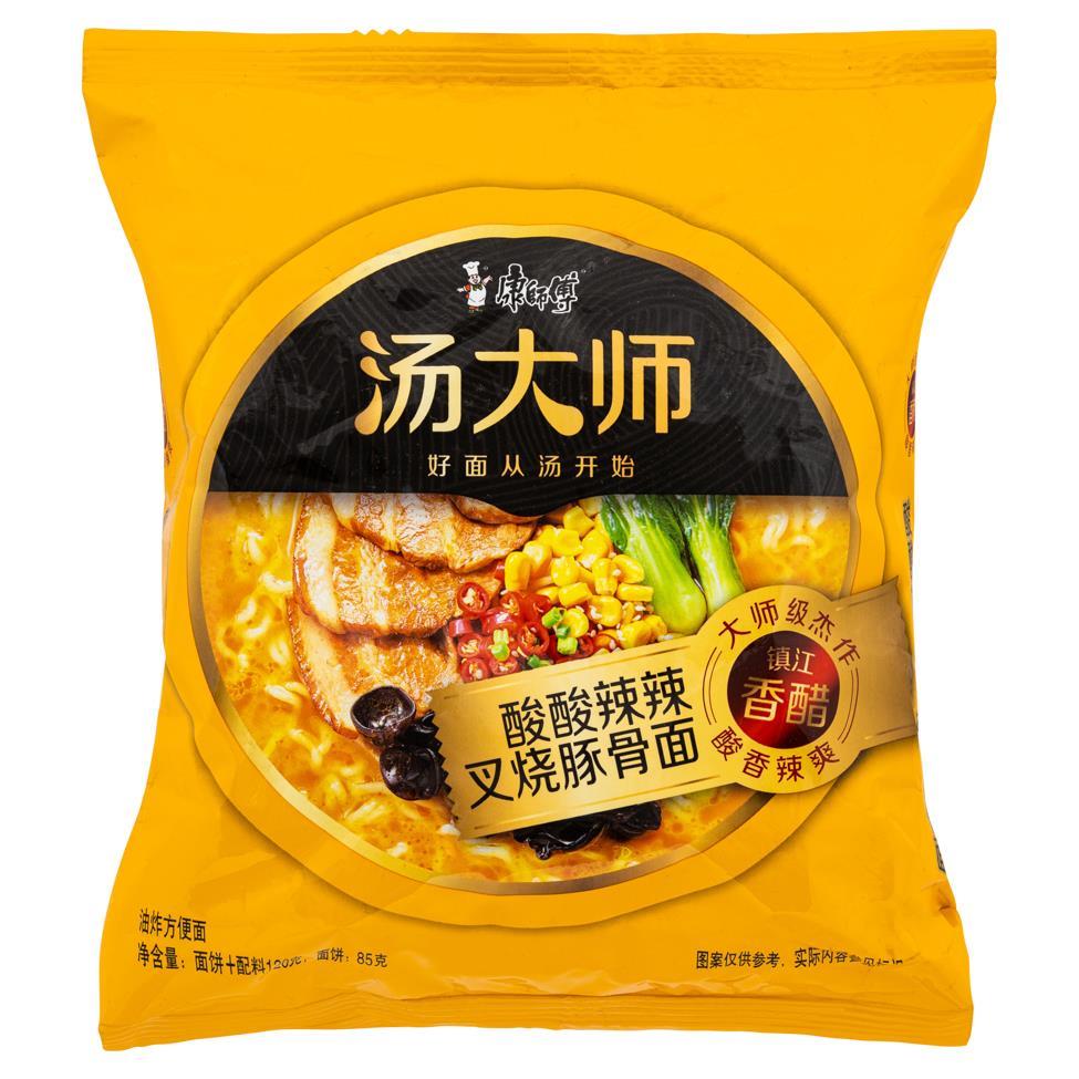 (Case) Master Kong Master Soup Sour Spicy Pork Bone Flavour Instant Noodles 康師傅 湯大師酸酸辣辣叉燒豚骨麵 120g*30