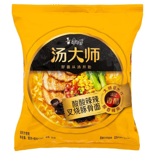 (Case) Master Kong Master Soup Sour Spicy Pork Bone Flavour Instant Noodles 康師傅 湯大師酸酸辣辣叉燒豚骨麵 120g*30