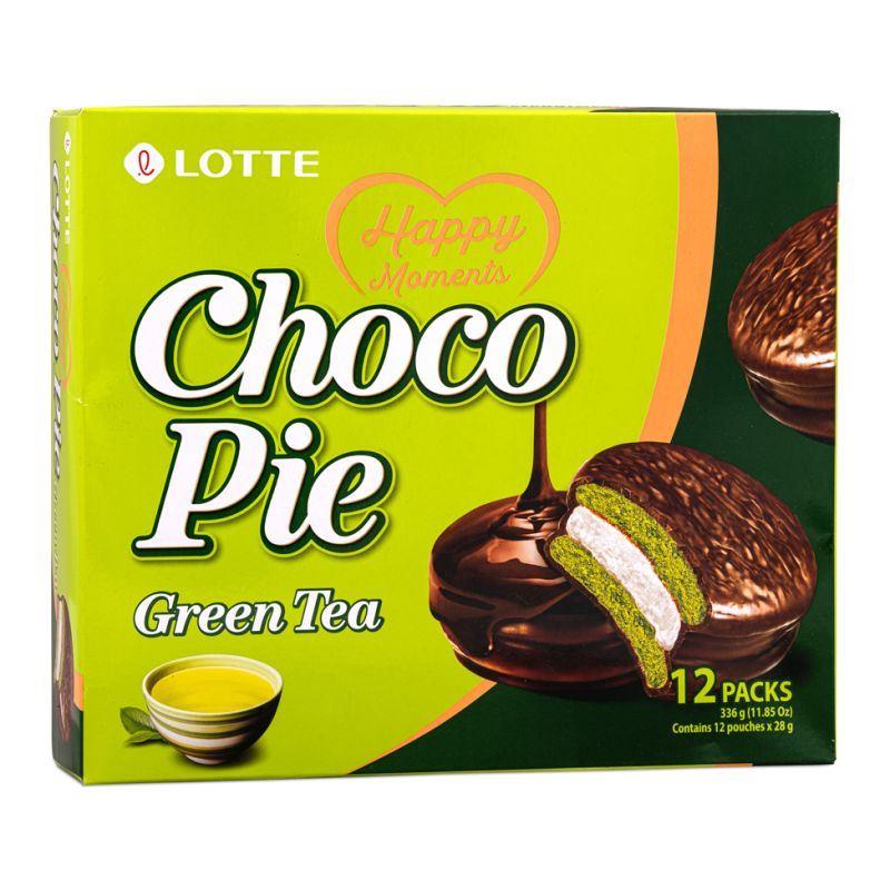 (Case) Lotte Choco Pie Green Tea Flavour 綠茶風味巧克力派 (12個裝) 336g (12*28g)*8