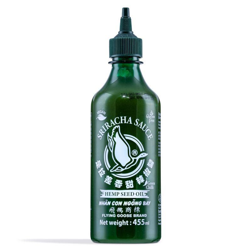 Flying Goose Sriracha Hot Green Chilli Sauce (Hemp Seed Oil) 飛鵝商標 是拉差香甜青辣椒醬 (大麻籽油) 6 x 455ml