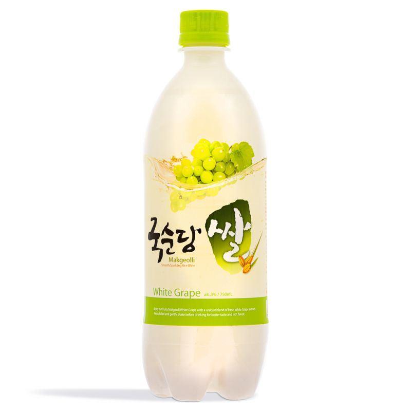 (Case) Kooksoondang White Grape Rice Makgeolli Sparkling Rice Wine (ABV 4%) 750ml*20