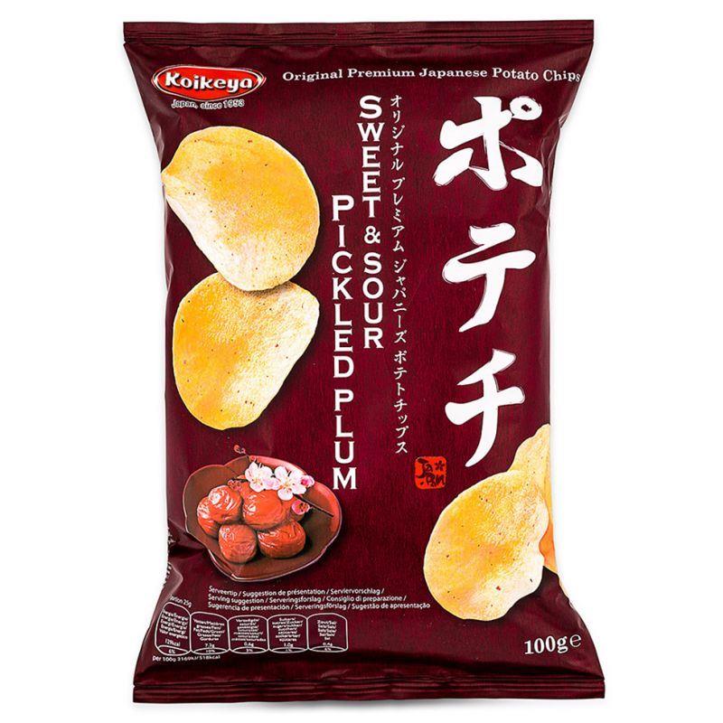 (Case) Koikeya Premium Japanese Potato Chips (Sweet & Sour Pickled Plum) 100g*12