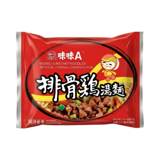 (Case) Vedan Wei Wei A Instant Noodles (Artificial Chicken Flavour) 味味A 排骨雞湯麵 82g*30