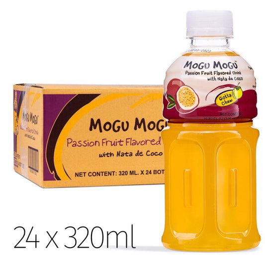 (Case) Mogu Mogu Passion Fruit Flavored Drink with Nata De Coco (320ml*6)*4