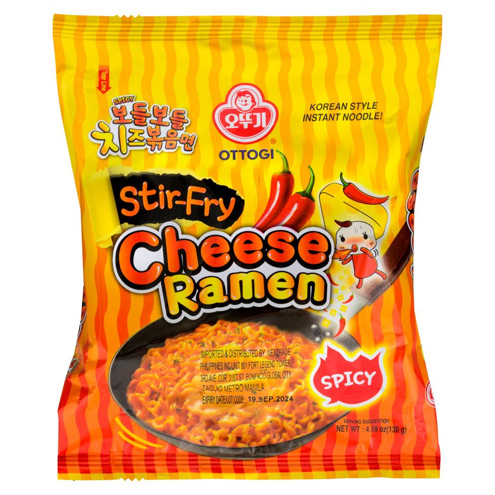 (Case) Ottogi Stir-Fry Cheese Ramen (Spicy) 오뚜기 보들보들 치즈 볶음면 130g*4*8