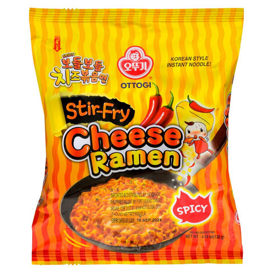 (Case) Ottogi Stir-Fry Cheese Ramen (Spicy) 오뚜기 보들보들 치즈 볶음면 130g*4*8
