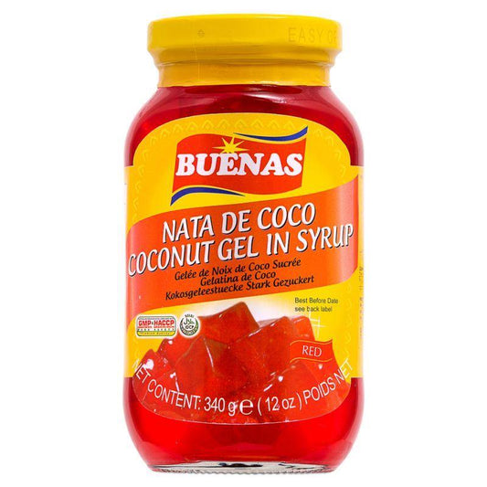 Buenas Nata de Coco Coconut Gel in Syrup (Red) 24 x 340g