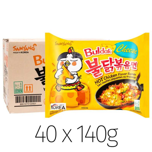 (Case) Samyang Buldak Hot Chicken Flavour Ramen (Cheese) (140g*5)*8