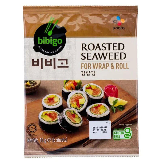 (Case) CJ Bibigo Roasted Seaweed for Wrap & Roll 22g (10 sheets)*50