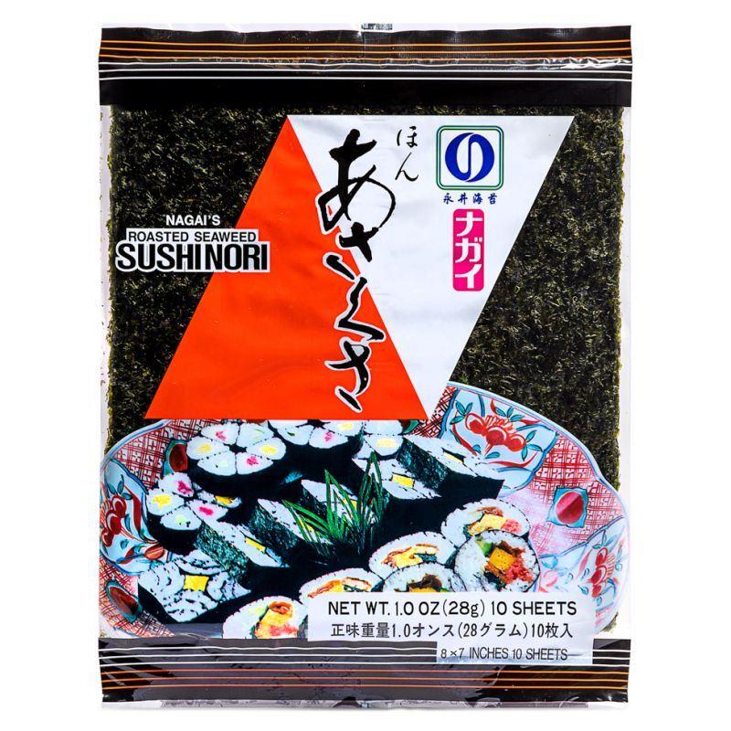 (Case) Nagai's Roasted Seaweed Sushinori (Red) はん あさくさ焼のり赤 28g (10 sheets)*48