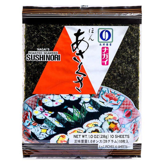 (Case) Nagai's Roasted Seaweed Sushinori (Red) はん あさくさ焼のり赤 28g (10 sheets)*48