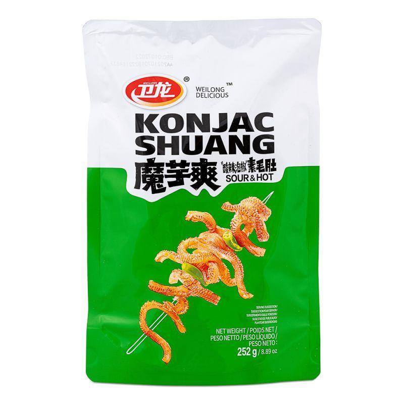 (Case) Weilong Konjac Strips (Sour & Hot) (14pcs) 衛龍 魔芋爽酸辣素毛肚 (14包裝) 252g*20