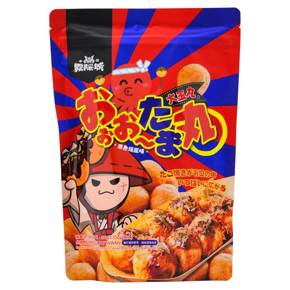 (Case) Kirigakure Puffed Ball (Japanese Takoyaki Flavour) 霧隱城 大玉丸 (章魚燒風味) 100g*15