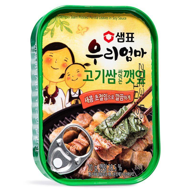 (Case) Sempio Ssam Pickled Perilla Leaves In Soy Sauce 고기쌈 싸먹는 깻잎 70g*30