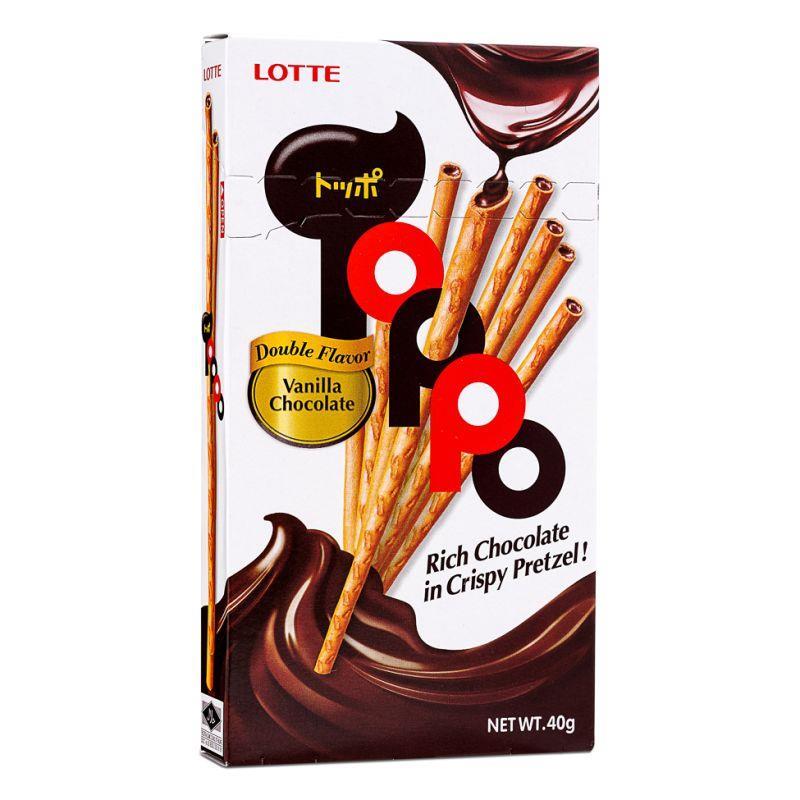(Case) Lotte Toppo Vanilla Chocolate Crispy Pretzel (40g*10)*6