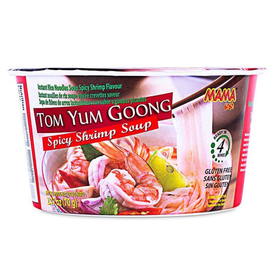 (Case) Mama Tom Yum Goong Instant Rice Noodle Bowl (Spicy Shrimp Flavour) 70g*24