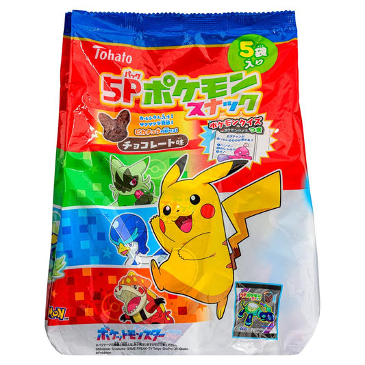 Tohato Pokemon Chocolate Snack (5 packs) 5P ポケモンスナック チョコレート味 12 x 80g