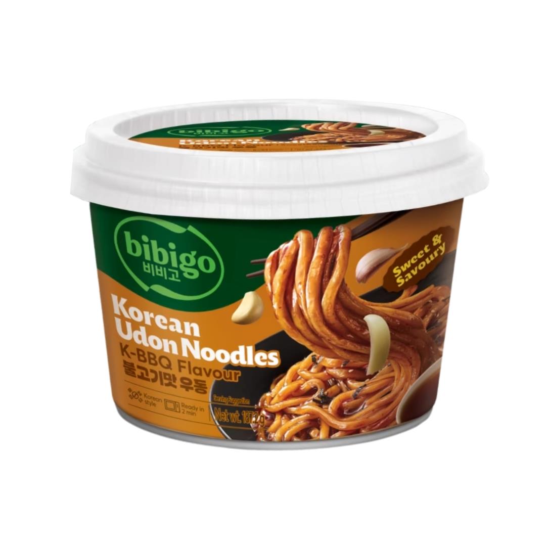 (Case) CJ Bibigo Korean Style Udon Noodle (Korean BBQ Flavour) 187.2g*6