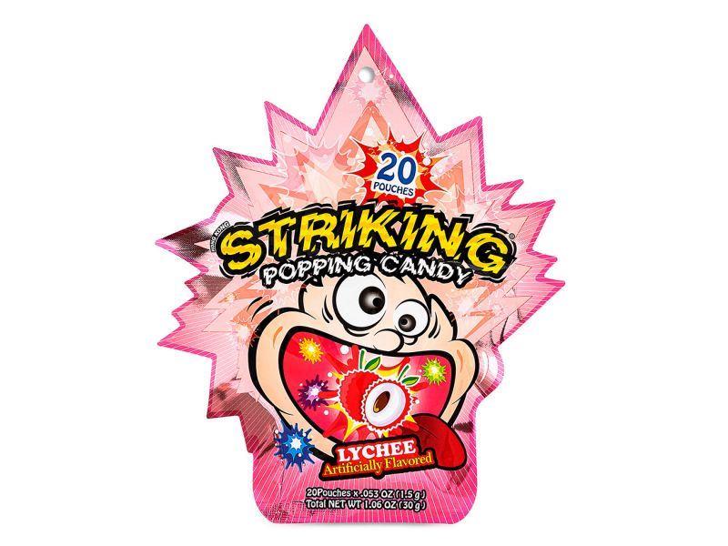 (Case) Striking Popping Candy (Lychee) 索勁 荔枝味爆炸糖 30g*48