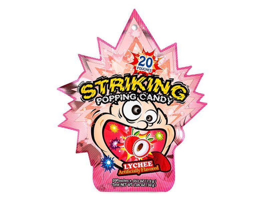 (Case) Striking Popping Candy (Lychee) 索勁 荔枝味爆炸糖 30g*48