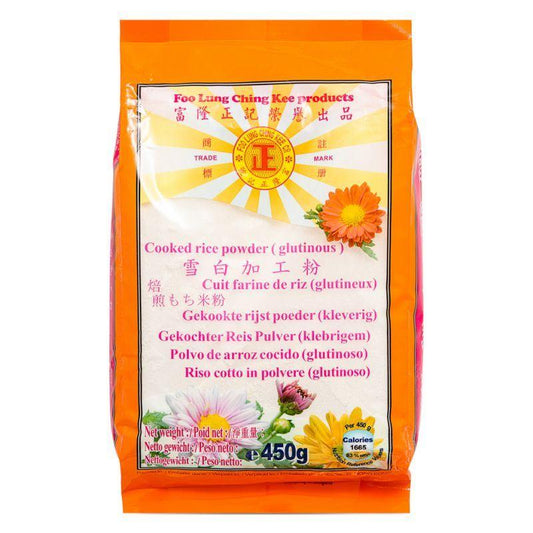 (Case) Foo Lung Ching Kee Cooked Rice Powder (Glutinous) 富隆正記 雪白加工粉 450g*32
