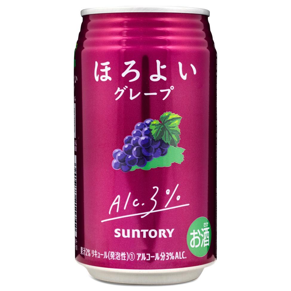 (Case) Suntory Horoyoi Grape Chuhai Spritzer サントリー ほろよい グレープ (ABV 3%) 350ml*24