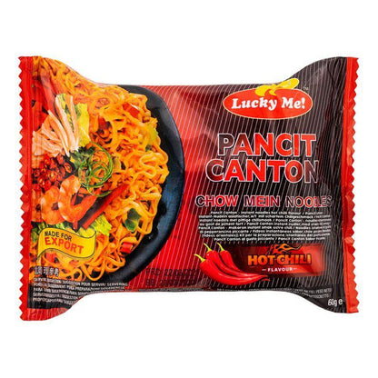 (Case) Lucky Me Instant Pancit Canton Chow Mein Noodles (Hot Chili Flavour) 60g*72