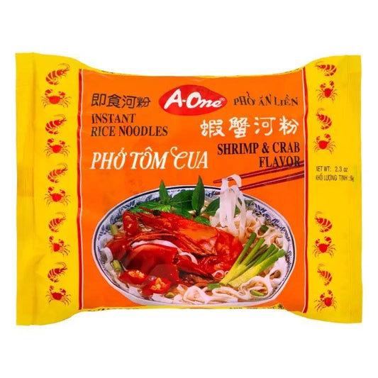 A-One Instant Pho Rice Noodles (Shrimp & Crab Flavour) 即食蝦蟹河粉 30 x 65g