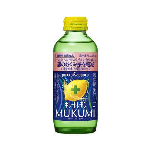 (Case) Pokka Sapporo Kireto Chelated Lemon Drink Mukumi Swelling Care キレートレモン MUKUMI 155ml*6*4