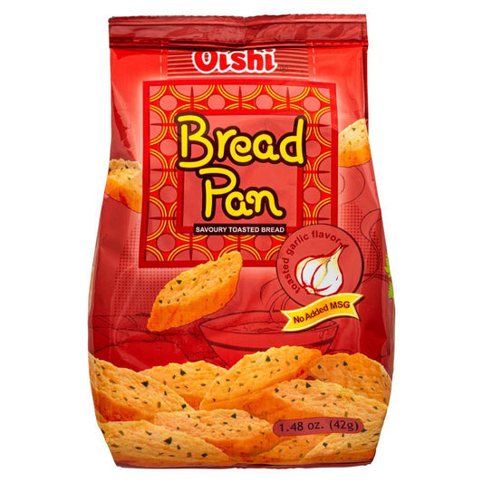 (Case) Oishi Bread Pan Savoury Toasted Bread (Toasted Garlic Flavour) 42g*60