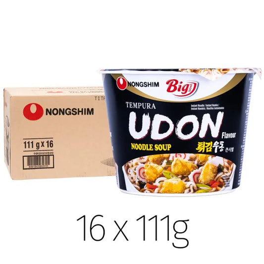 (Case) Nongshim Big Bowl Tempura Udon Flavour Noodle 튀김우동 큰사발 111g*16