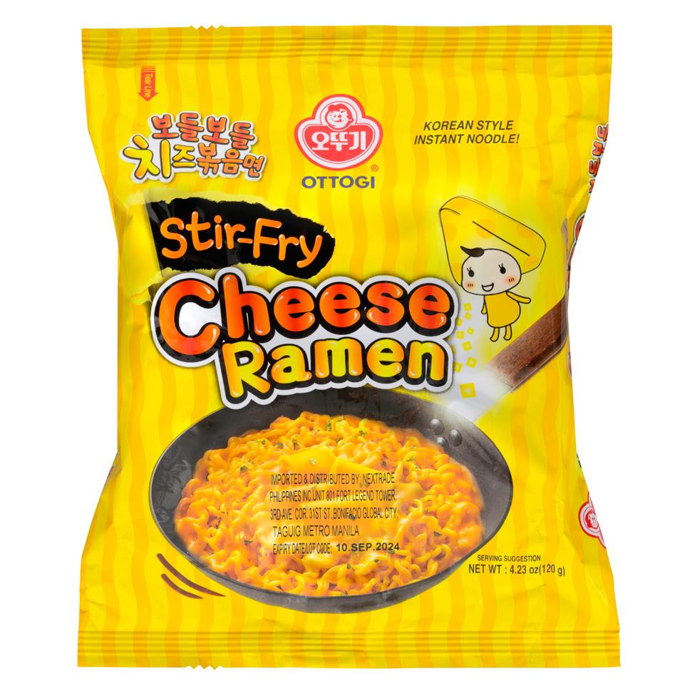 (Case) Ottogi Stir-Fry Cheese Ramen 오뚜기 보들보들 치즈 볶음면 120g*4*8