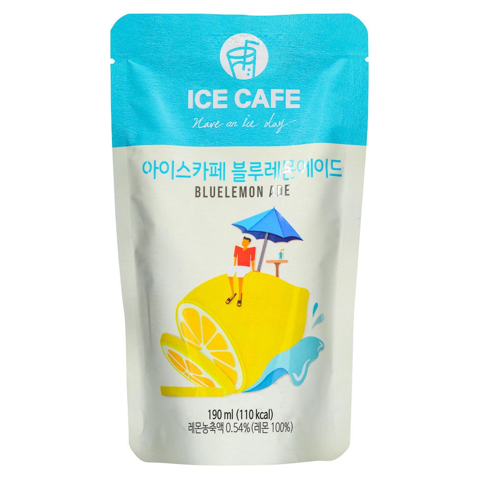 (Case) Ice Cafe Blue Lemonade Iced Tea Pouch Drink (190ml*10)*5