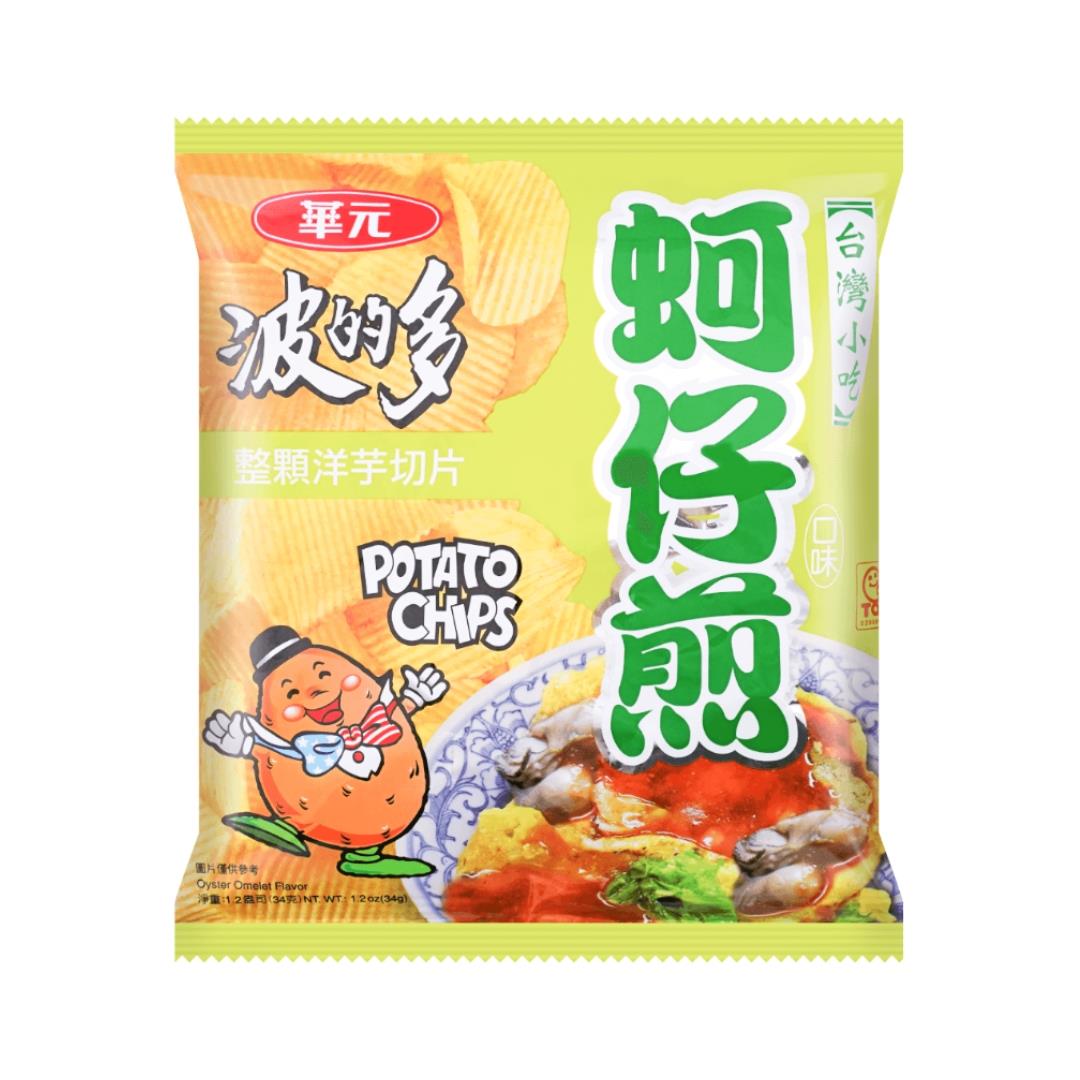 (Case) Hwa Yuan Potato Chips Oyster Omelet Flavour 34g*10