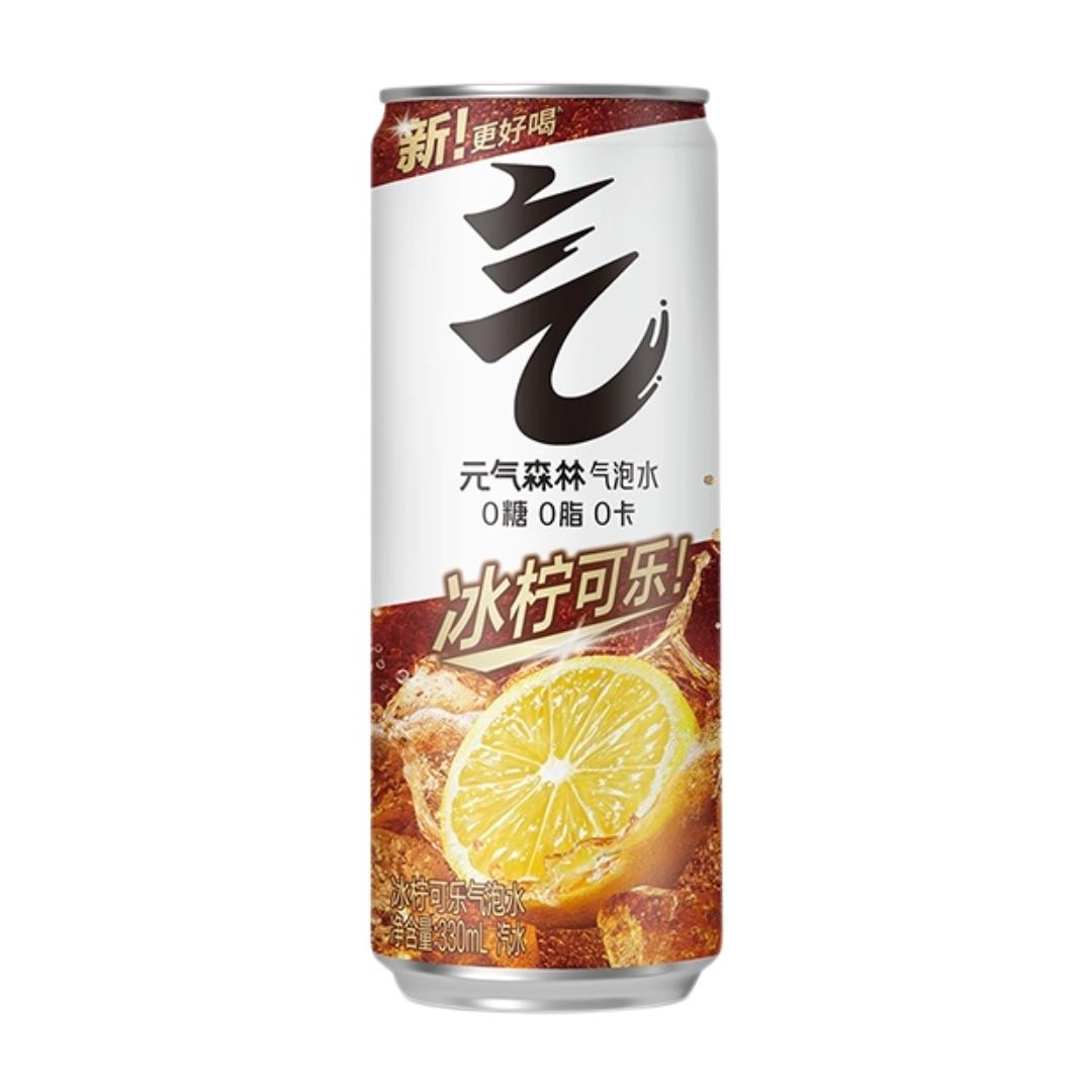£#(24) Genki Forest Sparkling Water Can (Lemon Cola Flavour) 元氣森林氣泡水 冰檸可樂味 (罐裝) 330ml