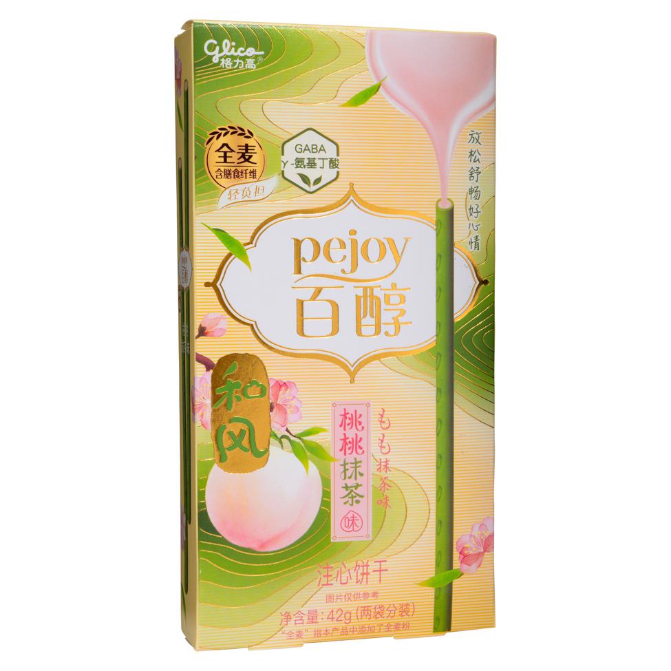 (Case) Glico Pejoy Biscuit Sticks (Peach & Matcha Flavour) 格力高 百醇注心餅乾 (桃桃抹茶味) 42g*36
