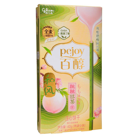 (Case) Glico Pejoy Biscuit Sticks (Peach & Matcha Flavour) 格力高 百醇注心餅乾 (桃桃抹茶味) 42g*36