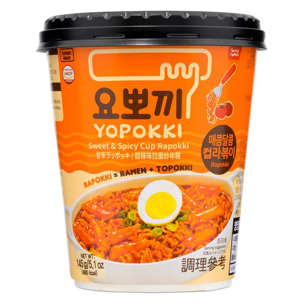 (Case) Young Poong Yopokki Sweet & Spicy Rapokki (Rice Cake & Ramen) Cup 甜辣味拉麵炒年糕 (杯) 145g*16
