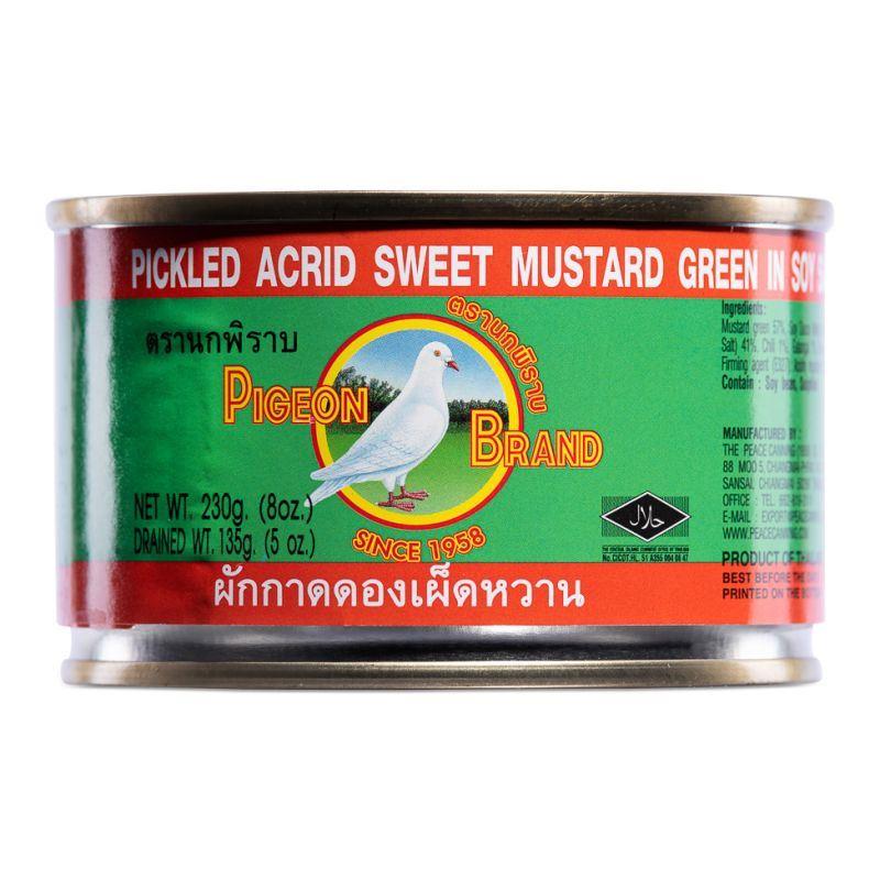 (Case) Pigeon Brand Pickled Acrid Sweet Mustard Greens in Soy Sauce 白鴿牌 辣甜芥菜 230g*24