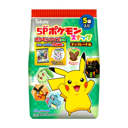 Tohato Pokemon Chocolate Snack (5 packs) 5P ポケモンスナック チョコレート味 12 x 80g