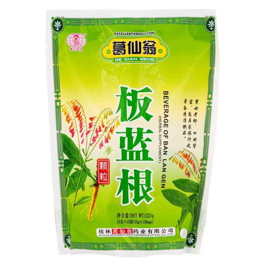(Case) Ge Xian Weng Ban Lan Gen Instatn Herbal Tea 葛仙翁 板藍根 225g (15*15g)*60