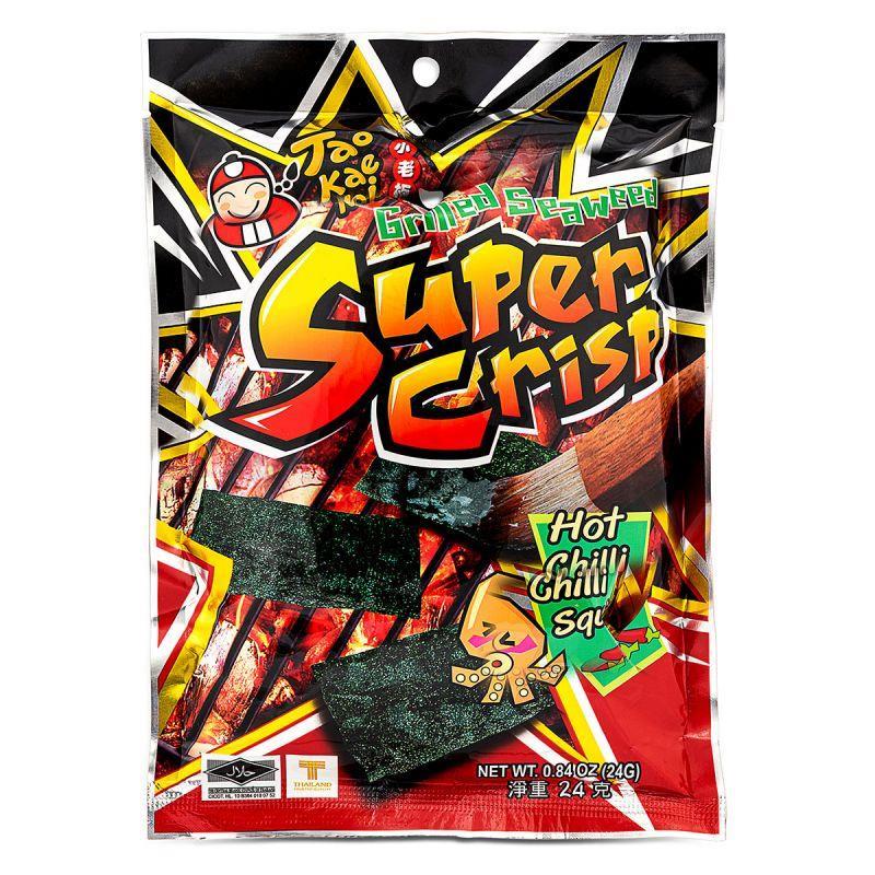 (Case) Tao Kae Noi Super Crisp Grilled Seaweed (Hot Chilli Squid) 小老板 勁脆烤紫菜 (香辣魷魚味) (24g*6)*8