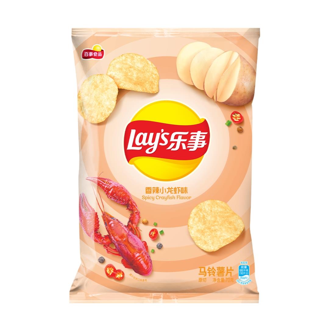 (Case) Lay's Potato Chips (Spicy Crayfish Flavour) 70g*22