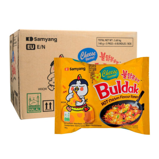(Case) Samyang Buldak Hot Chicken Flavour Ramen (Cheese) (EU Version) 140g*5*8