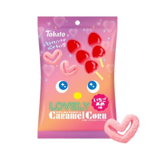 (CASE) Tohato LOVELY Caramel Corn (Candied Strawberry Flavour) LOVELYキャラメルコーン (いちごあめ味) 43g*12*2