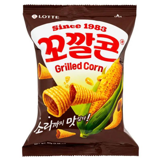 (Case) Lotte Kok Kal Cone Popping Corn Snack (Grilled Corn) 꼬깔콘 67g*20